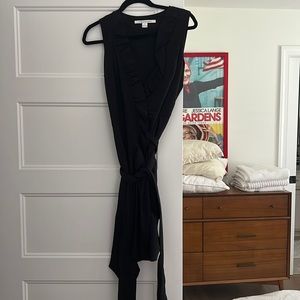 Diane VonFurstenberg black ruffle trimmed wrap dresses